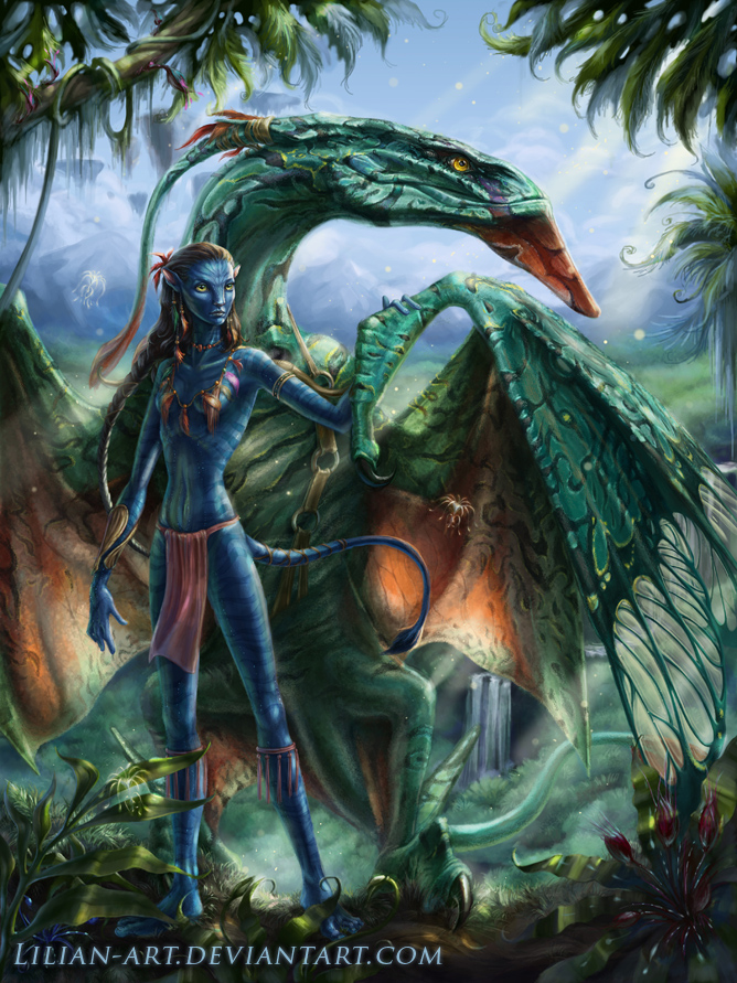 Navi_and_Ikran_by_Lilian_art